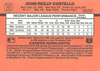 1990 Donruss #555 John Costello Back