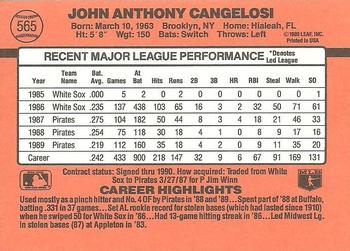 1990 Donruss #565 John Cangelosi Back