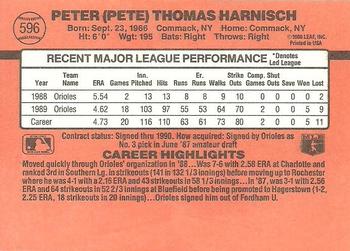 1990 Donruss #596 Pete Harnisch Back