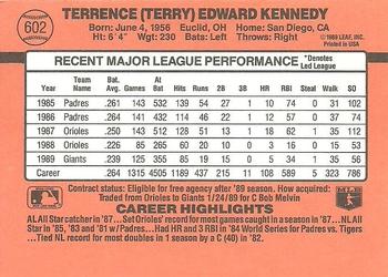 1990 Donruss #602 Terry Kennedy Back