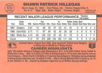 1990 Donruss #619 Shawn Hillegas Back