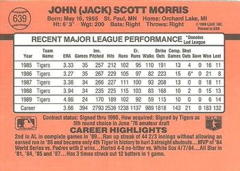1990 Donruss #639 Jack Morris Back