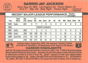 1990 Donruss #641 Darrin Jackson Back