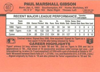 1990 Donruss #657 Paul Gibson Back