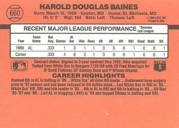 1990 Donruss #660 Harold Baines Back
