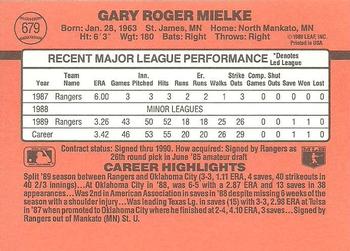 1990 Donruss #679 Gary Mielke Back