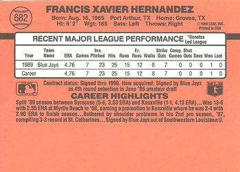 1990 Donruss #682 Xavier Hernandez Back