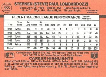 1990 Donruss #688 Steve Lombardozzi Back
