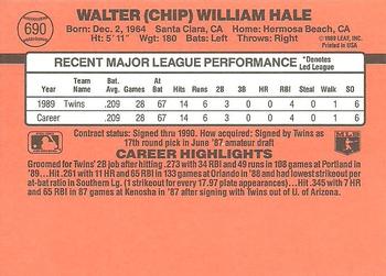 1990 Donruss #690 Chip Hale Back
