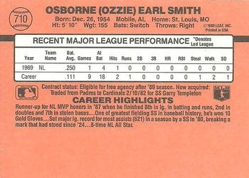 1990 Donruss #710 Ozzie Smith Back