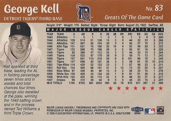 2000 Fleer Greats of the Game #83 George Kell Back