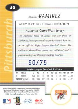 2002 Leaf Certified - Mirror Blue #50 Aramis Ramirez Back