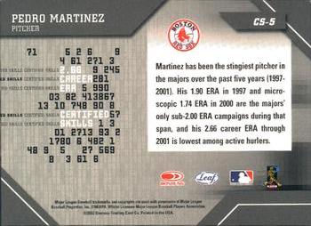 2002 Leaf Certified - Skills #CS-5 Pedro Martinez  Back