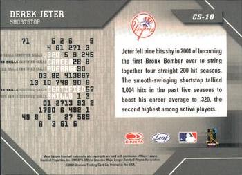 2002 Leaf Certified - Skills #CS-10 Derek Jeter  Back