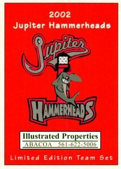 2002 Jupiter Hammerheads #1 Checklist Front