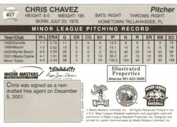 2002 Jupiter Hammerheads #27 Chris Chavez Back