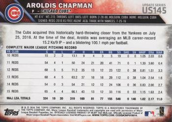 2016 Topps Update - Black & White Negatives #US145 Aroldis Chapman Back