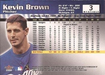 2000 Fleer Mystique #3 Kevin Brown Back