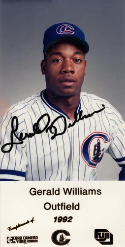 1992 Cord Camera Columbus Clippers Photos #NNO Gerald Williams Front