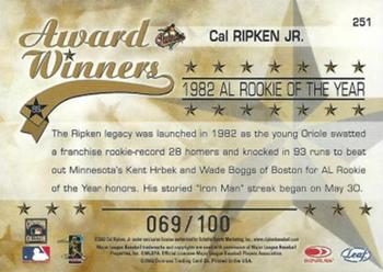 2002 Leaf Rookies & Stars - Longevity #251 Cal Ripken Jr. Back