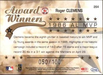 2002 Leaf Rookies & Stars - Longevity #264 Roger Clemens Back