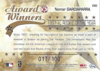 2002 Leaf Rookies & Stars - Longevity #290 Nomar Garciaparra Back