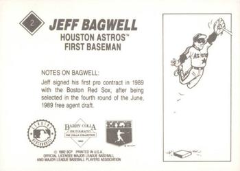 1992 Barry Colla Jeff Bagwell #2 Jeff Bagwell Back