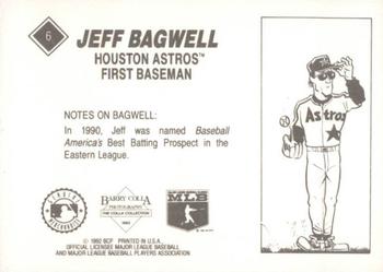 1992 Barry Colla Jeff Bagwell #6 Jeff Bagwell Back