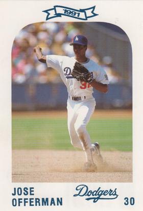 1991 Los Angeles Dodgers Police #NNO Jose Offerman Front