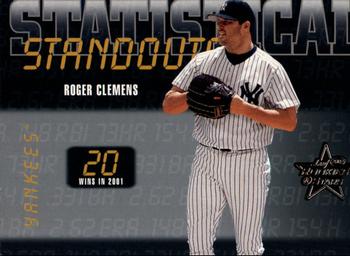 2002 Leaf Rookies & Stars - Statistical Standouts #SS-40 Roger Clemens  Front