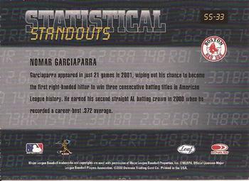 2002 Leaf Rookies & Stars - Statistical Standouts #SS-33 Nomar Garciaparra  Back