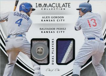 2016 Panini Immaculate Collection - Immaculate Dual Players Relics Black #15 Alex Gordon / Salvador Perez Front