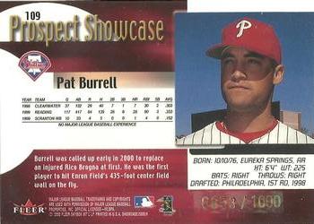 2000 Fleer Showcase #109 Pat Burrell Back