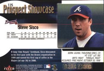 2000 Fleer Showcase #135 Steve Sisco Back
