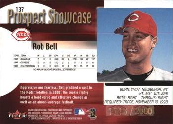 2000 Fleer Showcase #137 Rob Bell Back