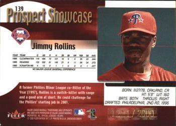 2000 Fleer Showcase #139 Jimmy Rollins Back