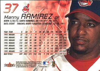 2000 Fleer Showcase #37 Manny Ramirez Back