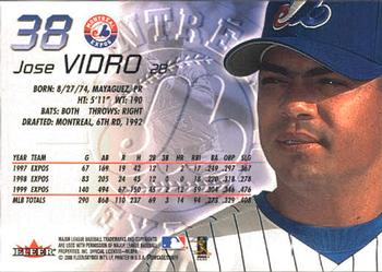 2000 Fleer Showcase #38 Jose Vidro Back