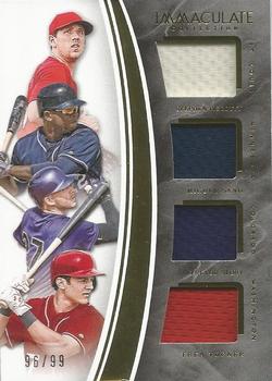 2016 Panini Immaculate Collection - Immaculate Quad Players #IQP-SP Trea Turner / Trevor Story / Miguel Sano / Stephen Piscotty Front