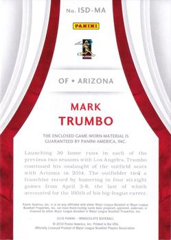 2016 Panini Immaculate Collection - Immaculate Standard Black #ISD-MA Mark Trumbo Back