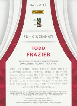 2016 Panini Immaculate Collection - Immaculate Standard Red #ISD-TF Todd Frazier Back