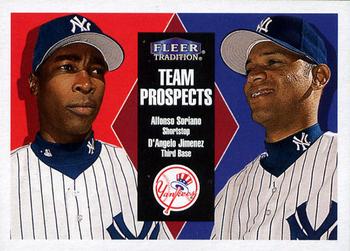 2000 Fleer Tradition #41 Alfonso Soriano / D'Angelo Jimenez Front