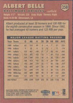 2000 Fleer Tradition #258 Albert Belle Back