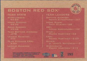 2000 Fleer Tradition #293 Boston Red Sox Back