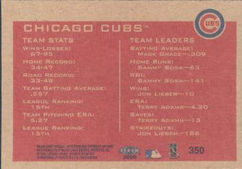 2000 Fleer Tradition #350 Chicago Cubs Back