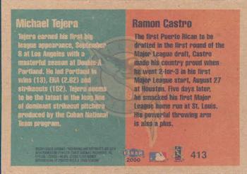 2000 Fleer Tradition #413 Michael Tejera / Ramon Castro Back