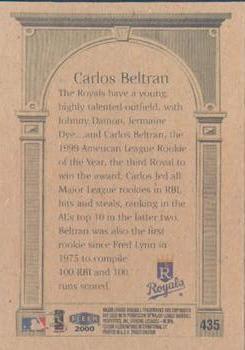 2000 Fleer Tradition #435 Carlos Beltran Back