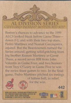 2000 Fleer Tradition #442 AL Division Series (Indians/Red Sox) Back