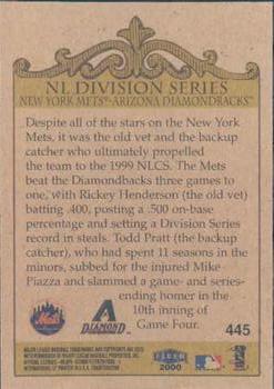 2000 Fleer Tradition #445 NL Division Series (Mets/Diamondbacks) Back
