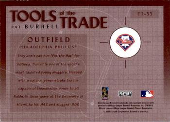 2002 Playoff Absolute Memorabilia - Tools of the Trade #TT-33 Pat Burrell  Back